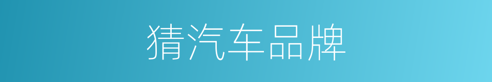 猜汽车品牌的同义词