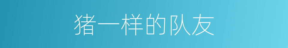 猪一样的队友的同义词