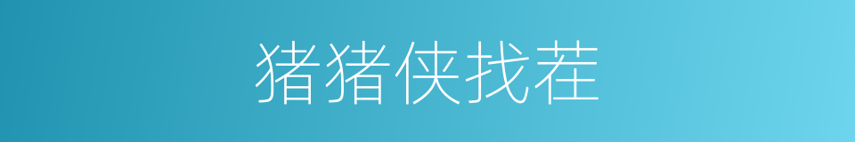 猪猪侠找茬的同义词