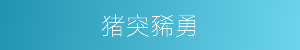猪突豨勇的意思