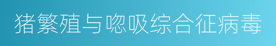 猪繁殖与唿吸综合征病毒的同義詞