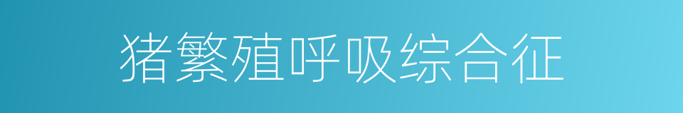 猪繁殖呼吸综合征的同义词