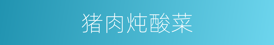 猪肉炖酸菜的同义词