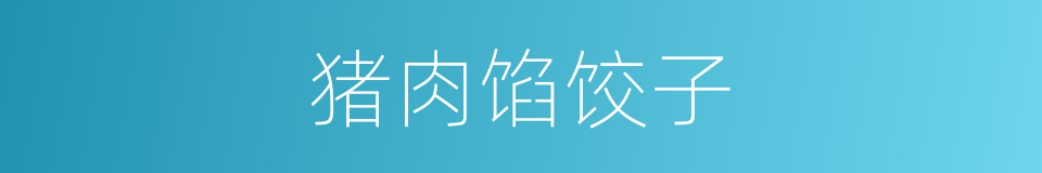 猪肉馅饺子的同义词