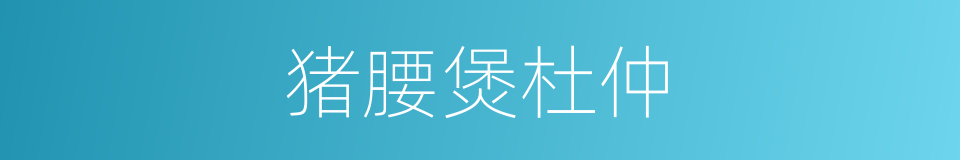 猪腰煲杜仲的同义词