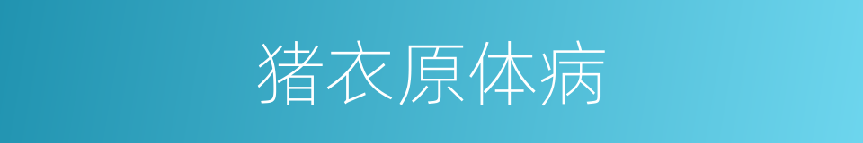 猪衣原体病的同义词