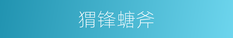 猬锋螗斧的意思