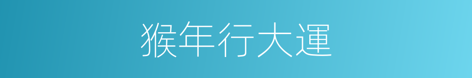 猴年行大運的同義詞