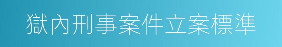 獄內刑事案件立案標準的同義詞