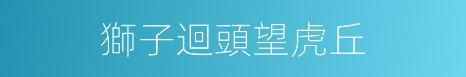 獅子迴頭望虎丘的同義詞
