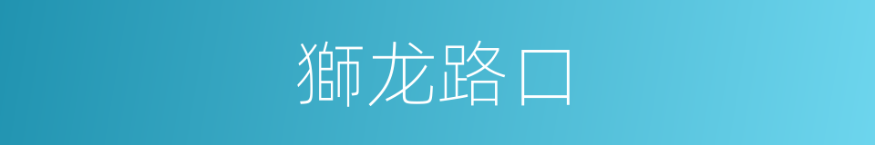 獅龙路口的同義詞