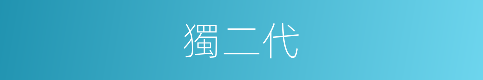 獨二代的同義詞