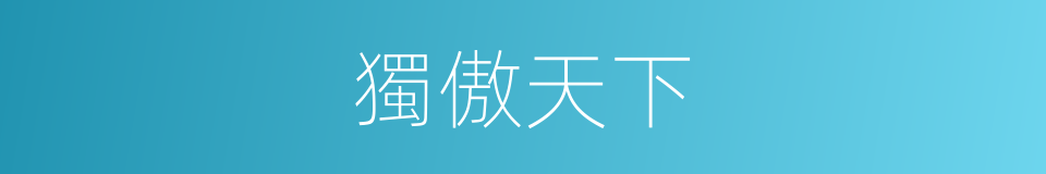 獨傲天下的同義詞