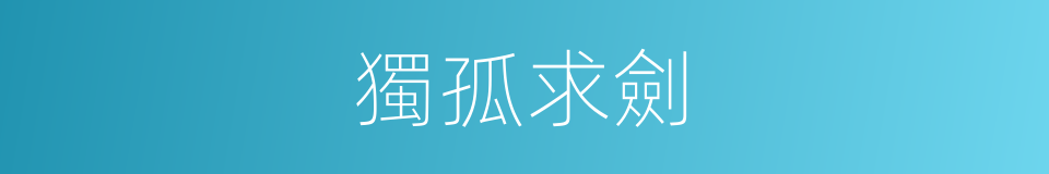 獨孤求劍的同義詞
