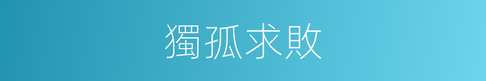 獨孤求敗的意思