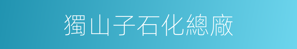 獨山子石化總廠的同義詞