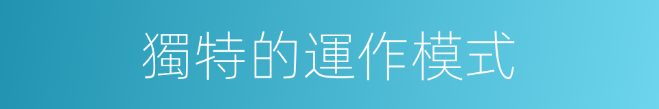 獨特的運作模式的同義詞