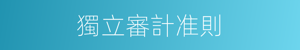 獨立審計准則的同義詞
