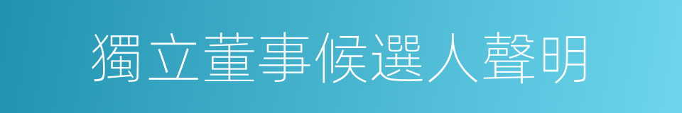 獨立董事候選人聲明的同義詞