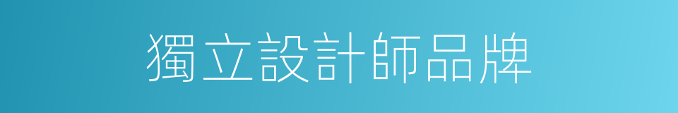 獨立設計師品牌的同義詞