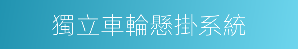 獨立車輪懸掛系統的同義詞