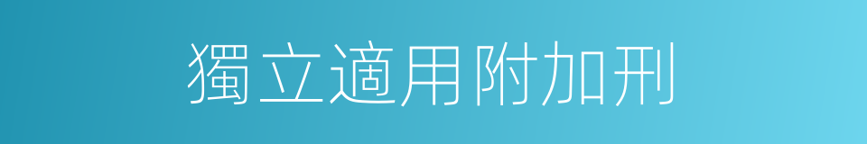 獨立適用附加刑的同義詞