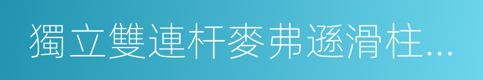 獨立雙連杆麥弗遜滑柱式帶橫向穩定杆的同義詞