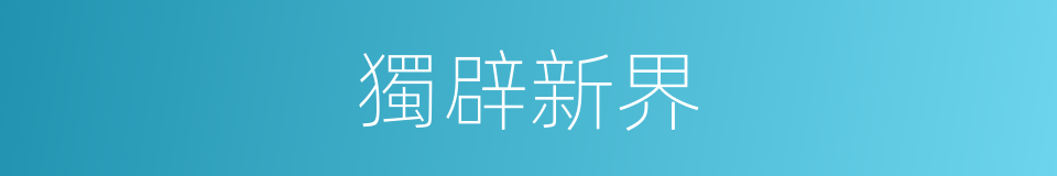 獨辟新界的同義詞