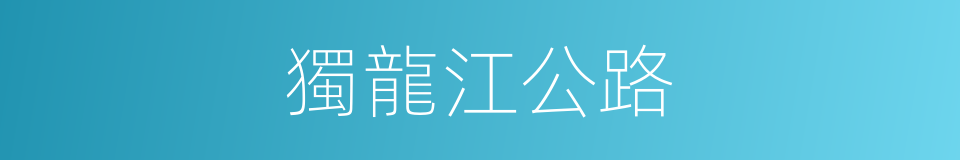獨龍江公路的同義詞