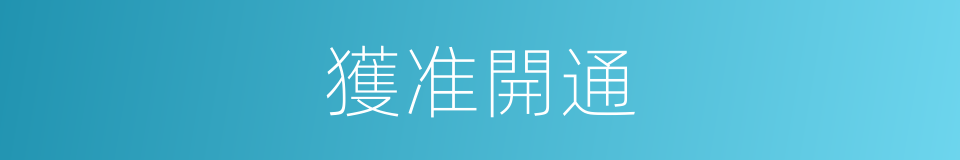 獲准開通的同義詞