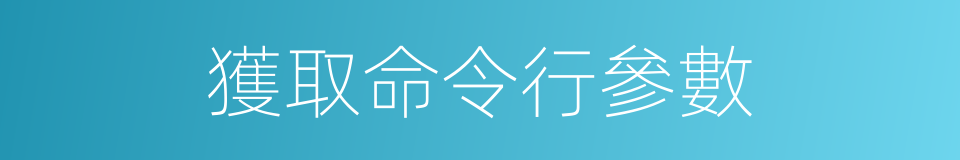 獲取命令行參數的同義詞