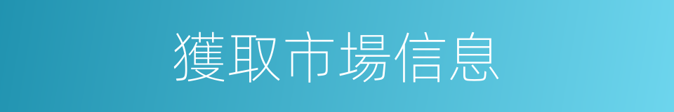 獲取市場信息的同義詞