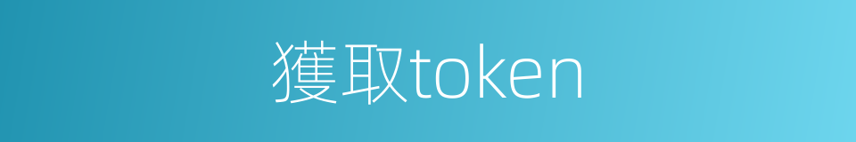 獲取token的同義詞