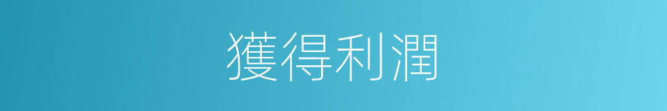 獲得利潤的同義詞