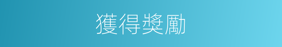 獲得獎勵的意思