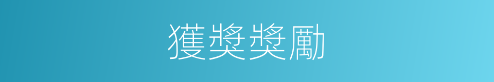 獲獎獎勵的同義詞