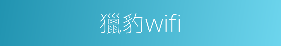 獵豹wifi的同義詞