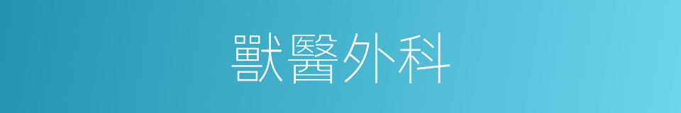 獸醫外科的同義詞