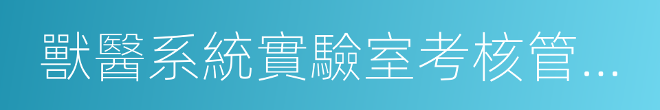 獸醫系統實驗室考核管理辦法的同義詞