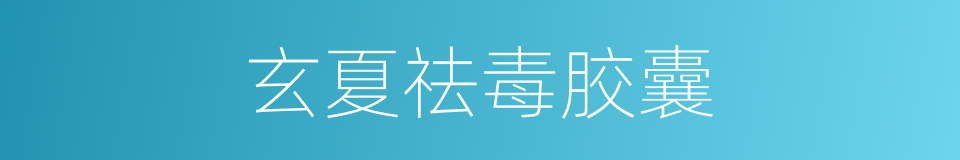 玄夏祛毒胶囊的同义词
