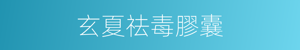 玄夏祛毒膠囊的同義詞