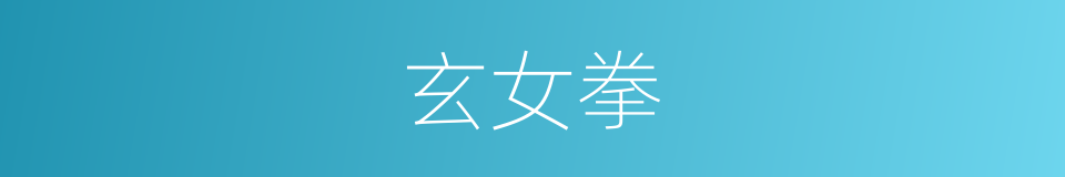 玄女拳的同义词