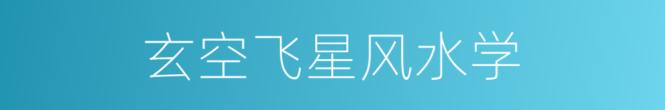 玄空飞星风水学的同义词