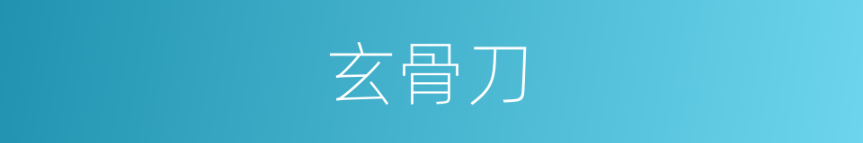 玄骨刀的同义词