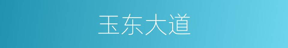 玉东大道的同义词
