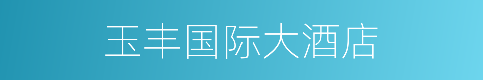 玉丰国际大酒店的同义词