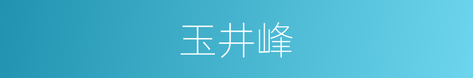 玉井峰的同义词