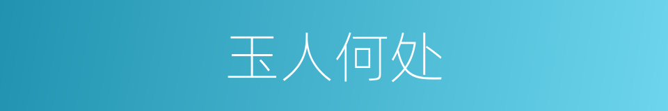 玉人何处的同义词