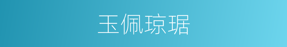 玉佩琼琚的意思