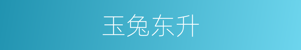 玉兔东升的意思